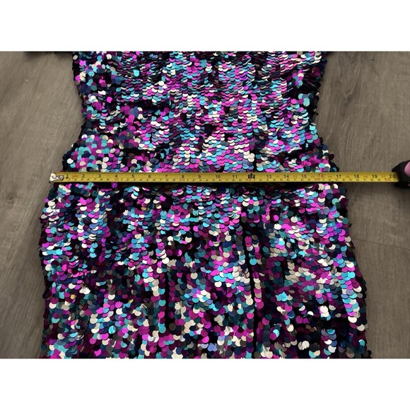 Vtg Silk Allover Paillette Cocktail Formal Sheath Mermaid Fairy New Years Party - Picture 10 of 12